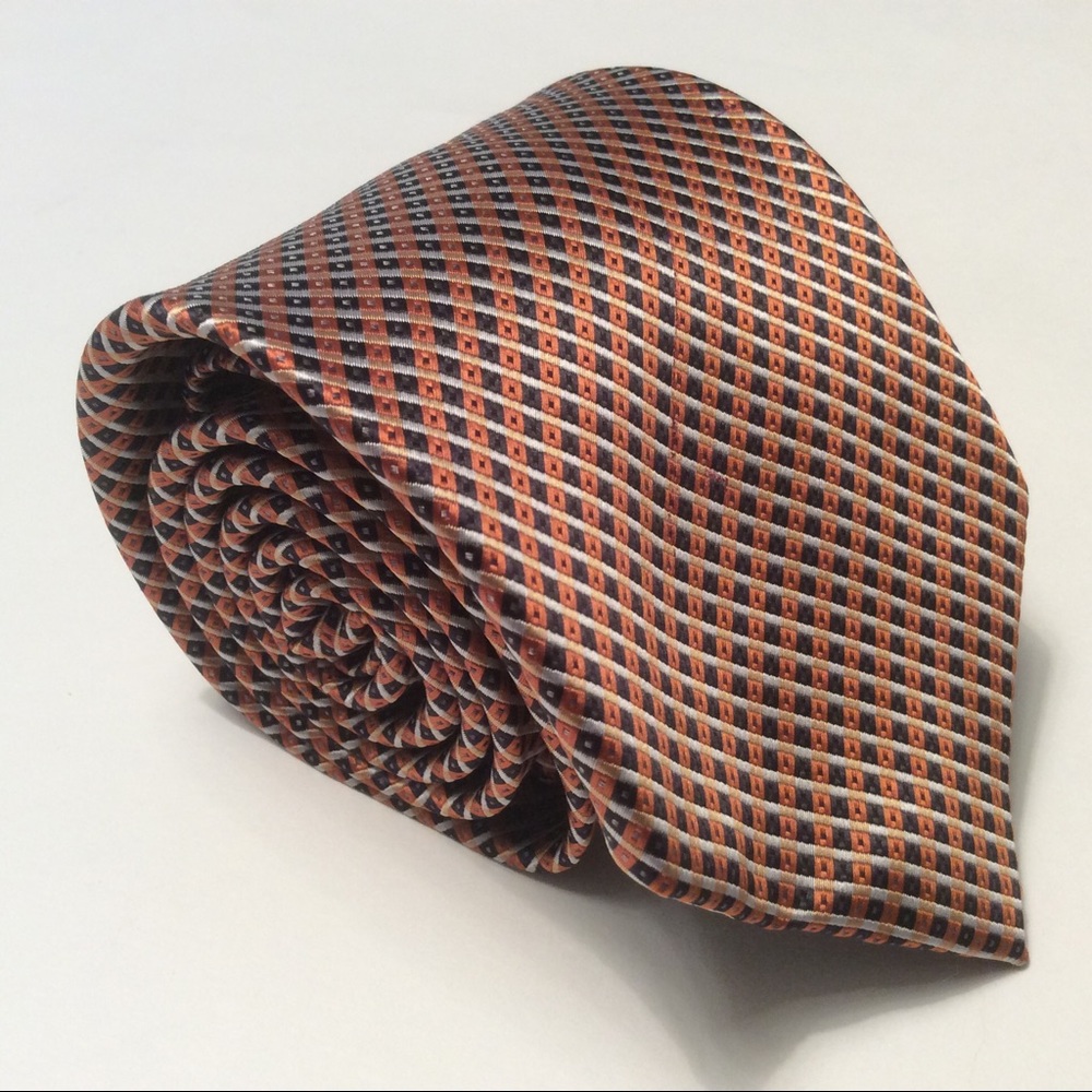 Bill Robinson orange blue stripe tie